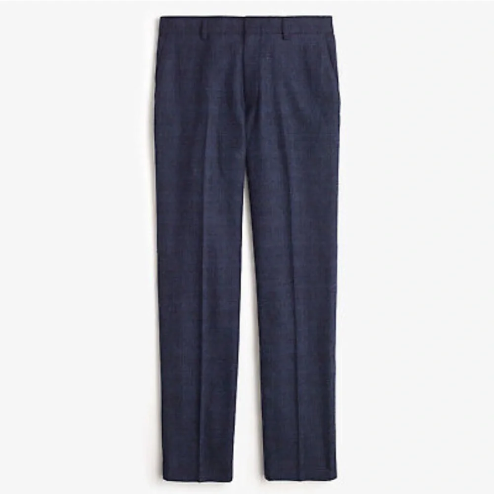J. Crew Navy Plaid Wool Blend Ludlow Slim Fit Pants (Academia Grandpa Preppy)